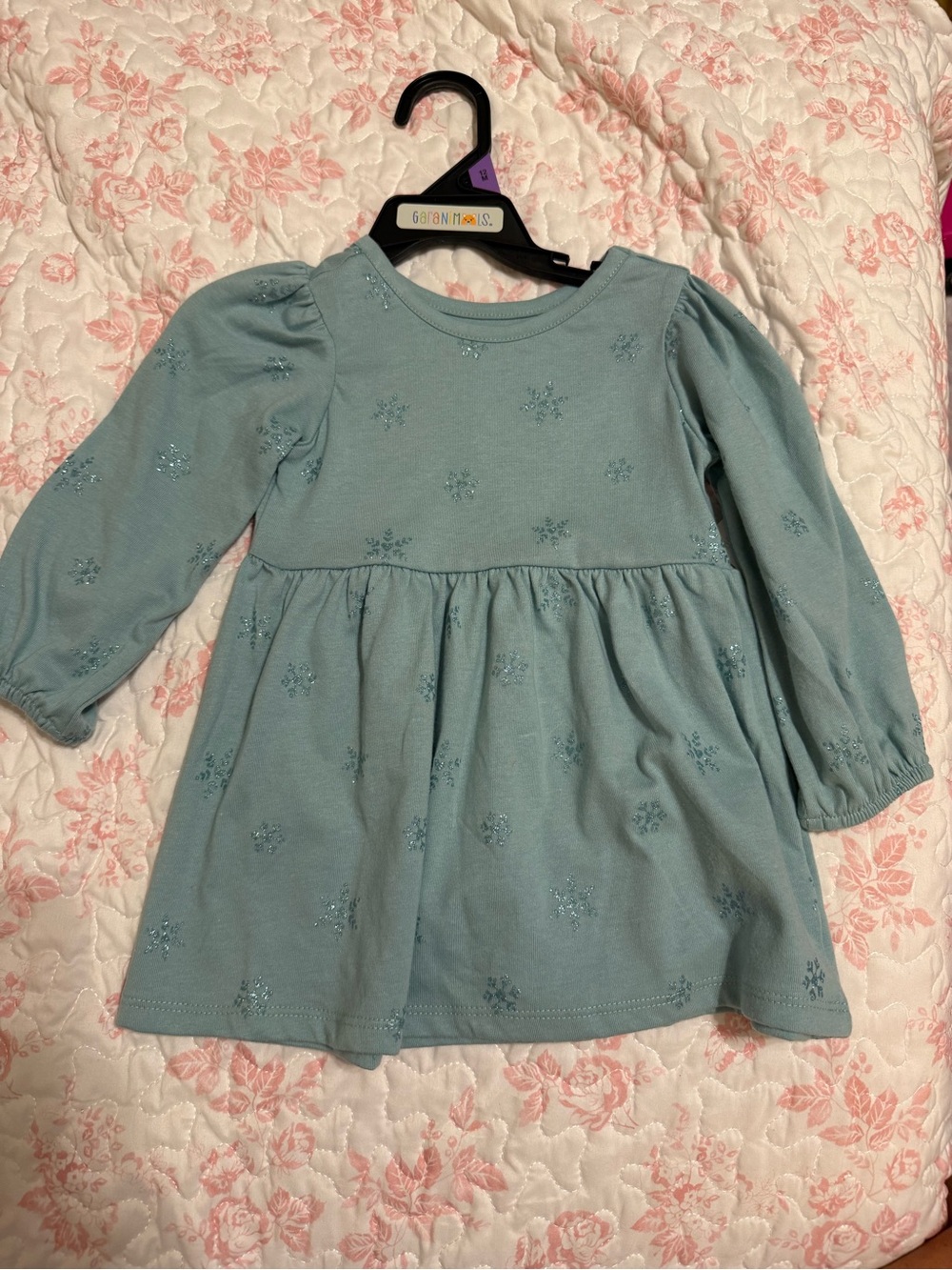 Garanimals Blue Long-Sleeve Snowflake Dress